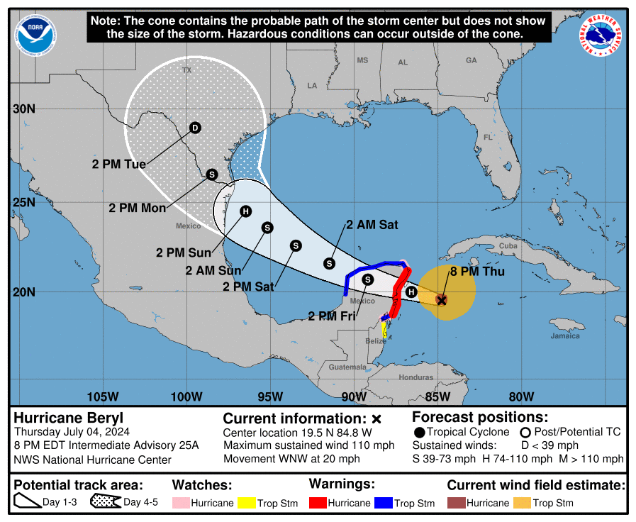 hurricane-beryl-approaches-mexico’s-yucatan-peninsula