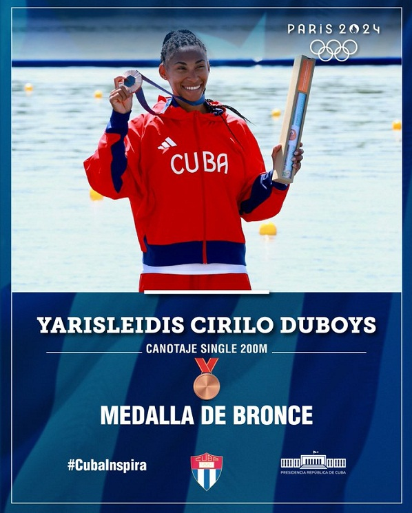 diaz-canel-congratulated-cuban-canoeist-on-her-bronze-medal-in-paris